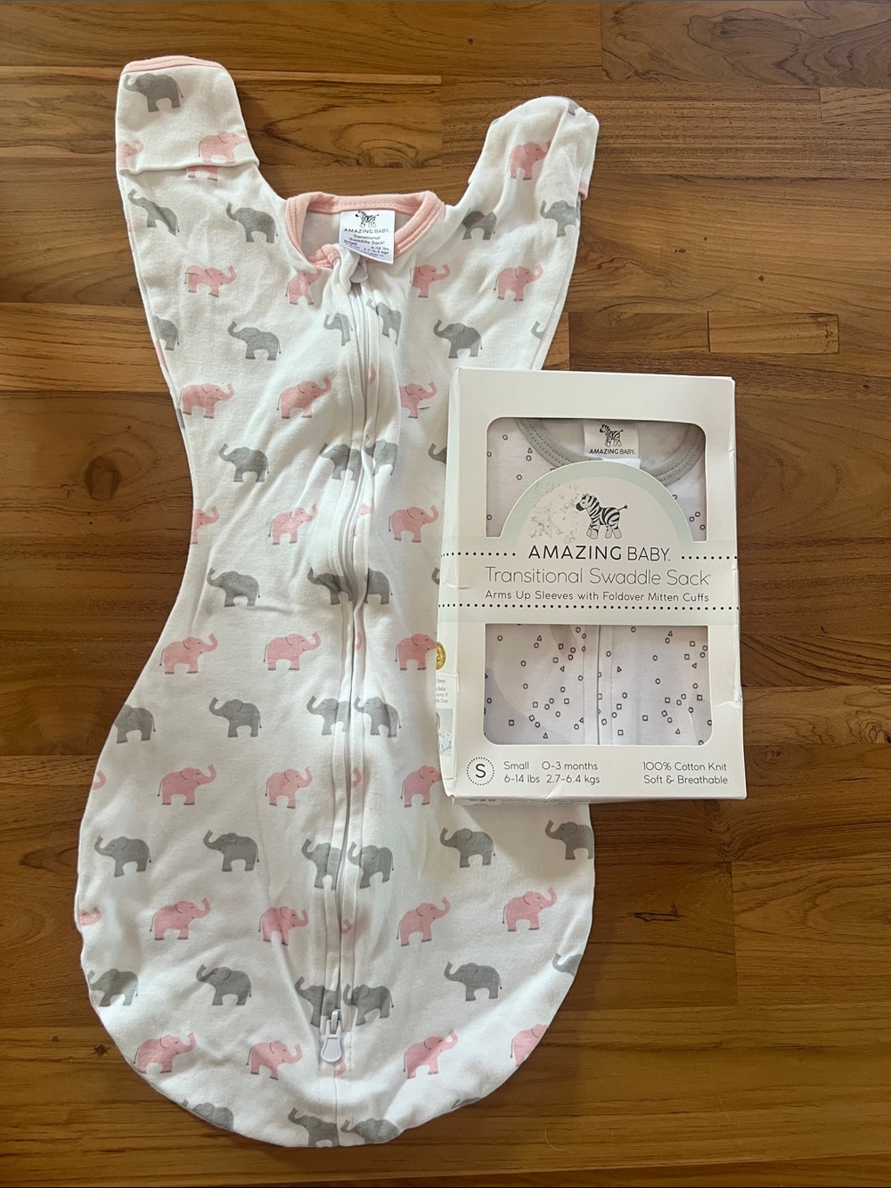 2 Pack Amazing Baby Transition Swaddles Size Small 1 NIB 1 EUC